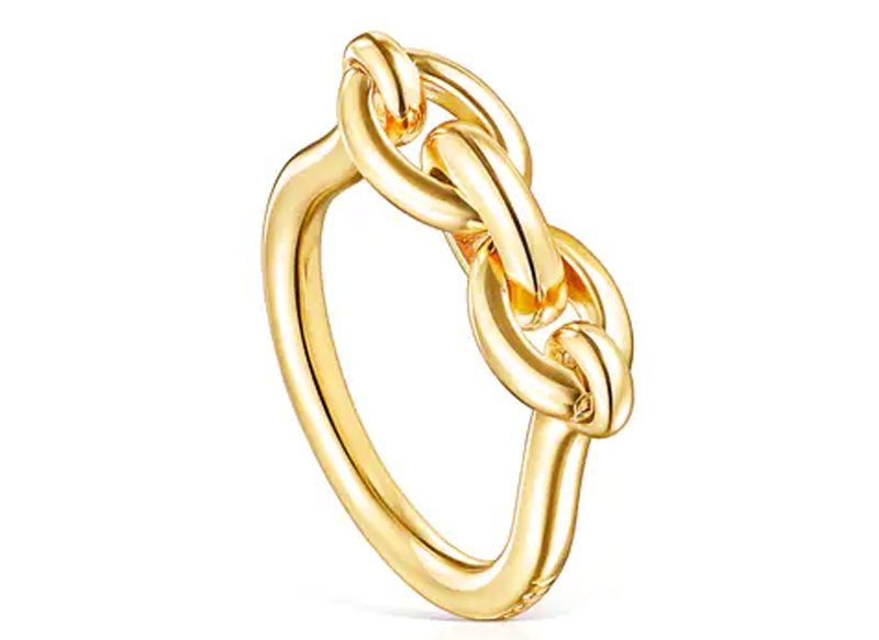 ANILLO DE PLATA VERMEIL FORMA ANILLAS TOUS GOOD VIBES