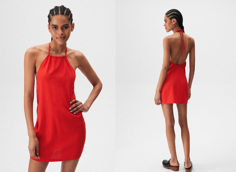 VESTIDO CORTO HALTER RÚSTICO DE PULL&BEAR