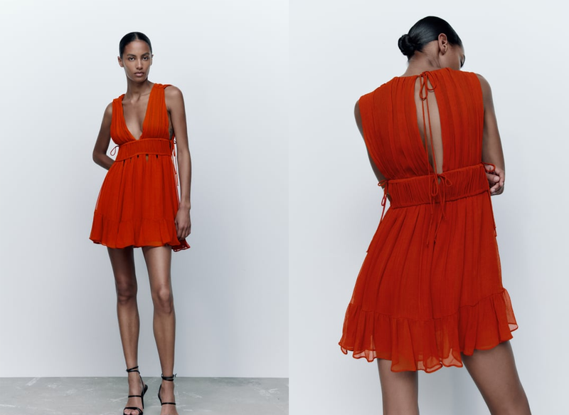 VESTIDO CORTO LAZADAS DE ZARA