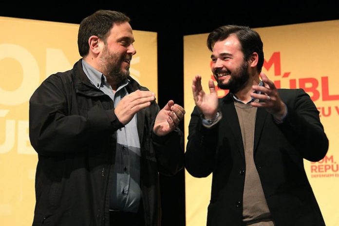 Oriol Junqueras, líder de ERC, vino a Madrid a celebrar 