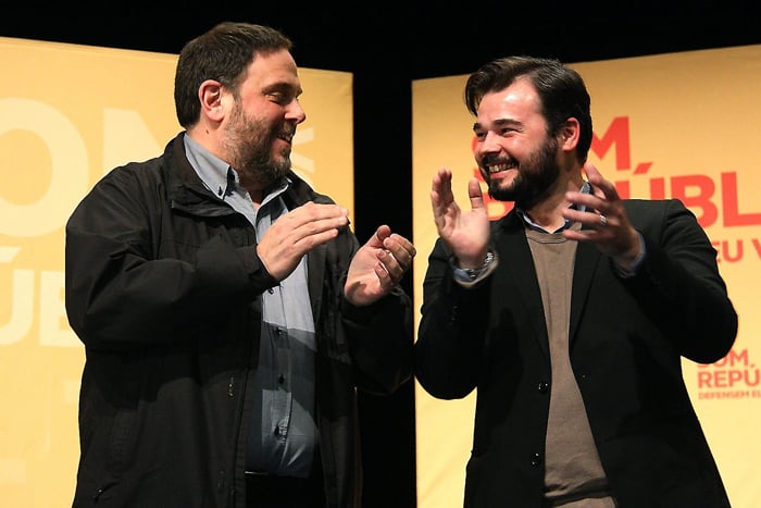 Oriol Junqueras, líder de ERC, vino a Madrid a celebrar 