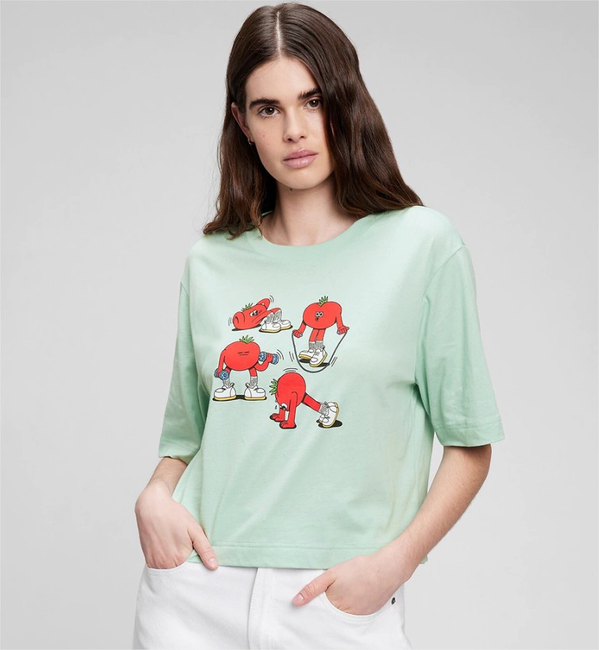 camisa mujer manga corta gap