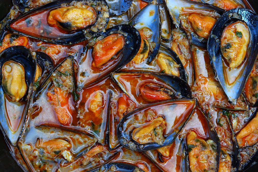 marinar mejillones
