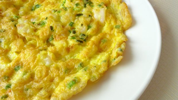 Ingredientes de la tortilla de camarones
