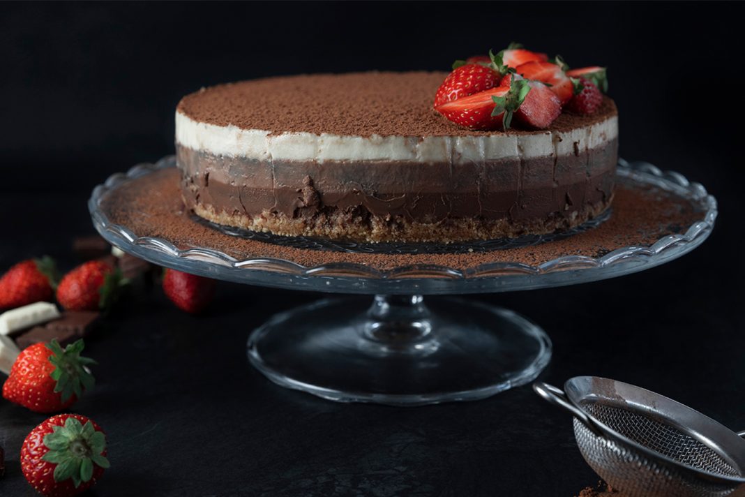 tarta de tres chocolates