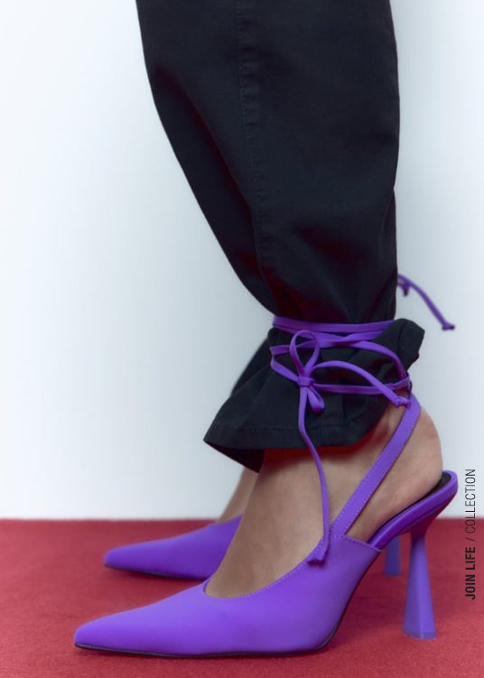 zapato tacon morado