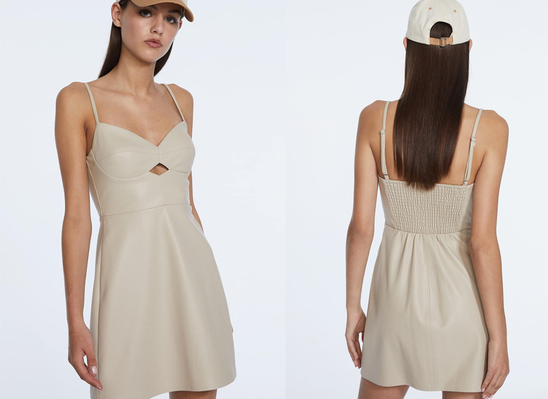 VESTIDO CORTO EFECTO PIEL CUT OUTS