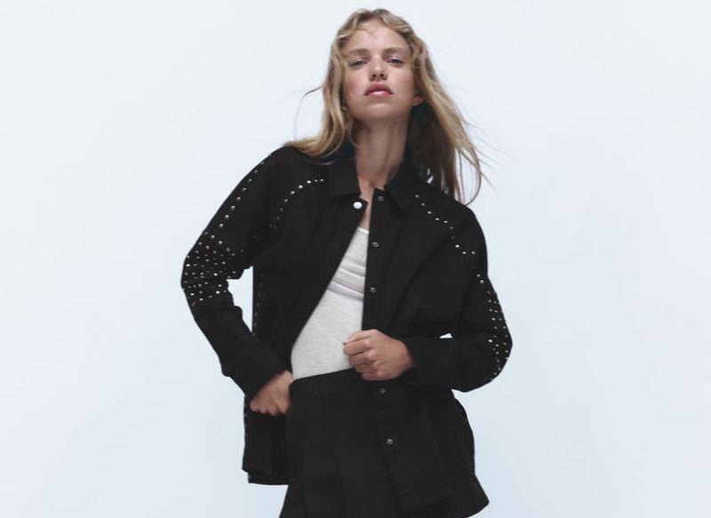 CHAQUETA DENIM TACHAS DE ZARA