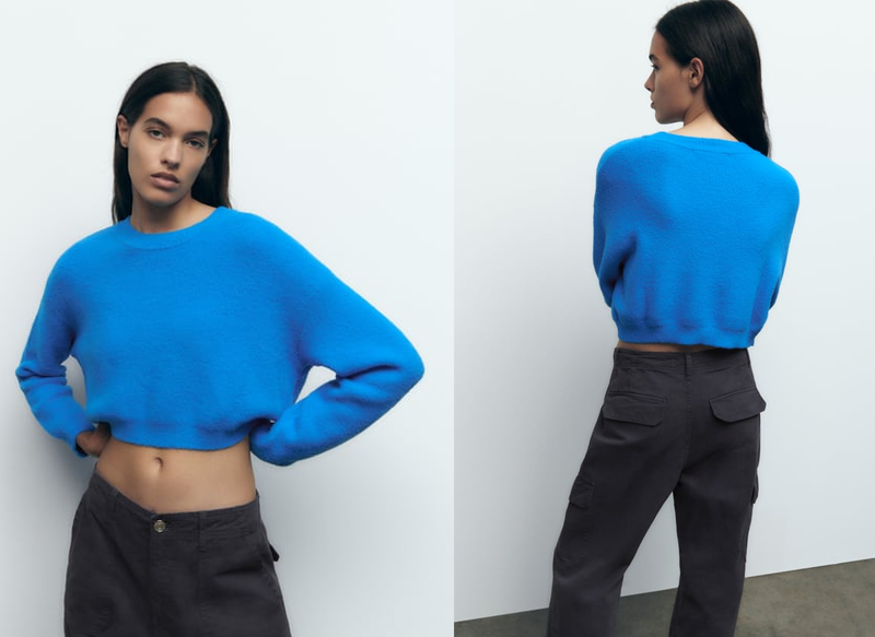JERSEY CROPPED PUNTO TACTO SUAVE DE ZARA