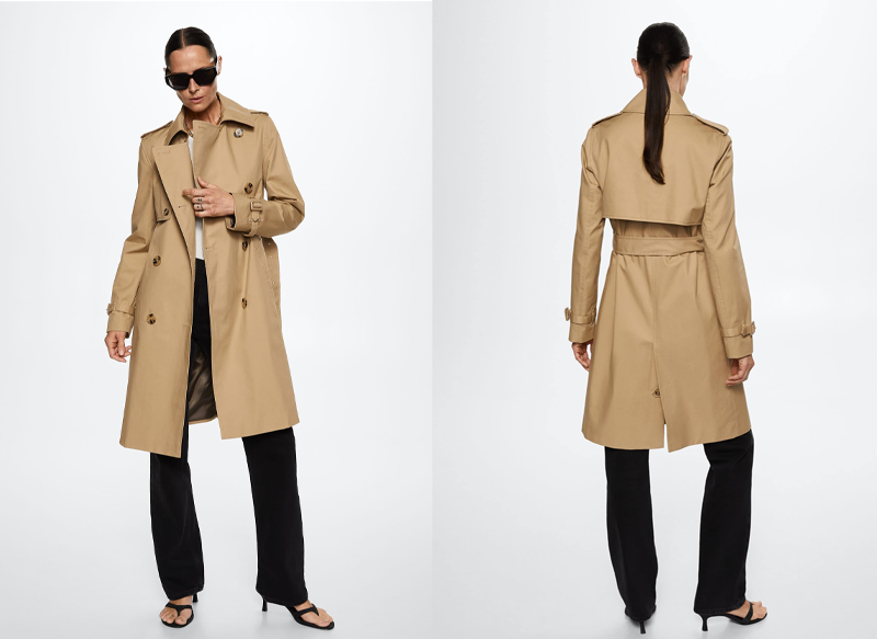 GABARDINA CLÁSICA ALGODÓN DE MANGO