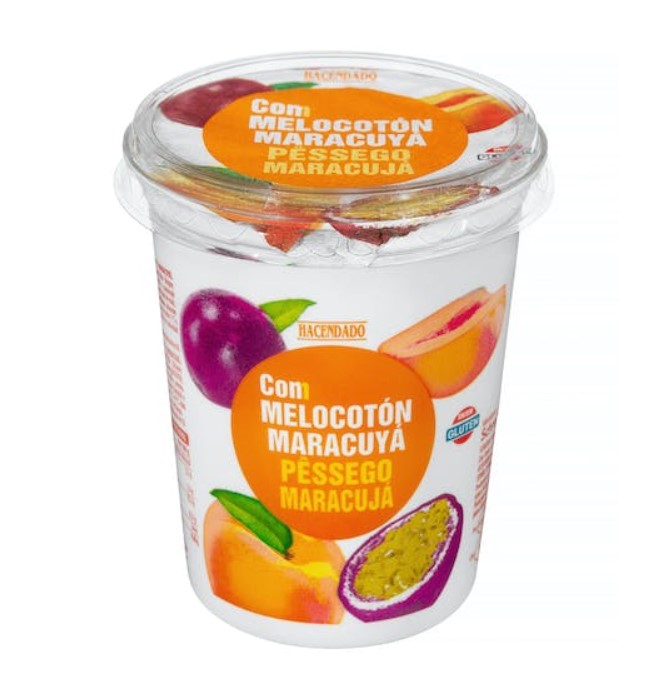 Yogur cremoso de melocotón y maracuyá