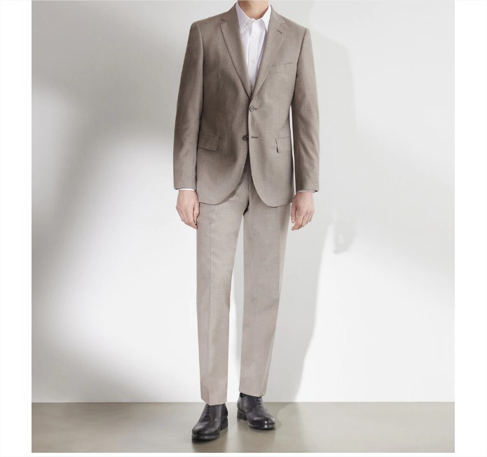 Traje beige de hombre regular liso sostenible el corte inglés