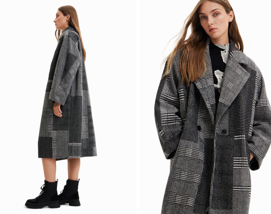 abrigo largo patchwork