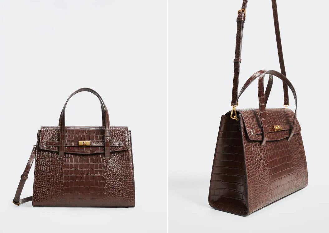 bolso cocodrilo marron