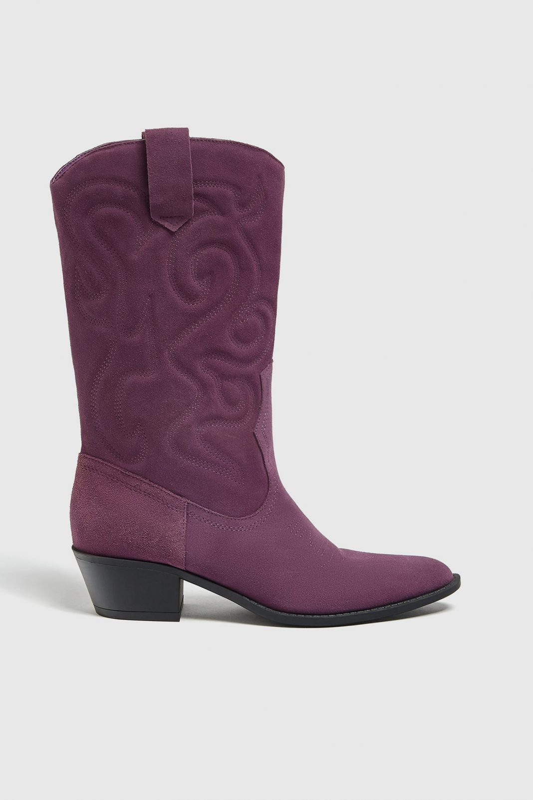 botas cowboy piel lilas