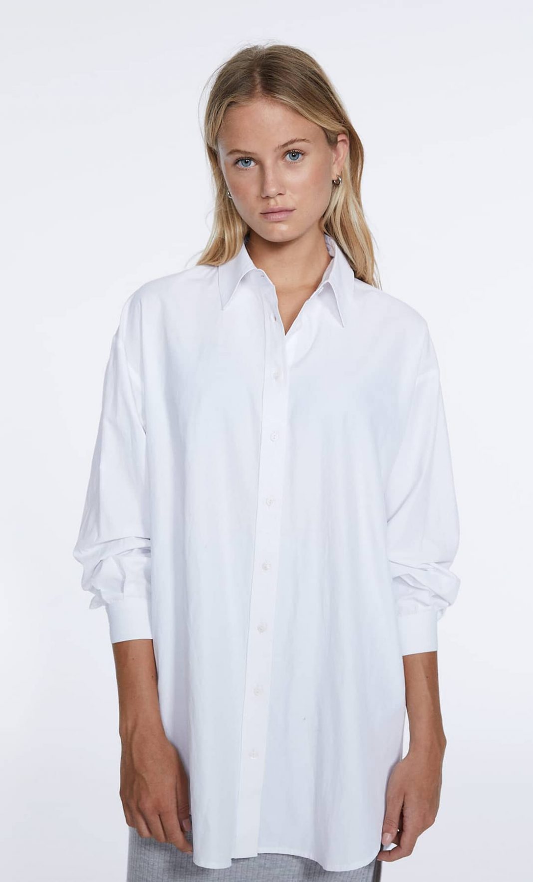 camisa larga popelin