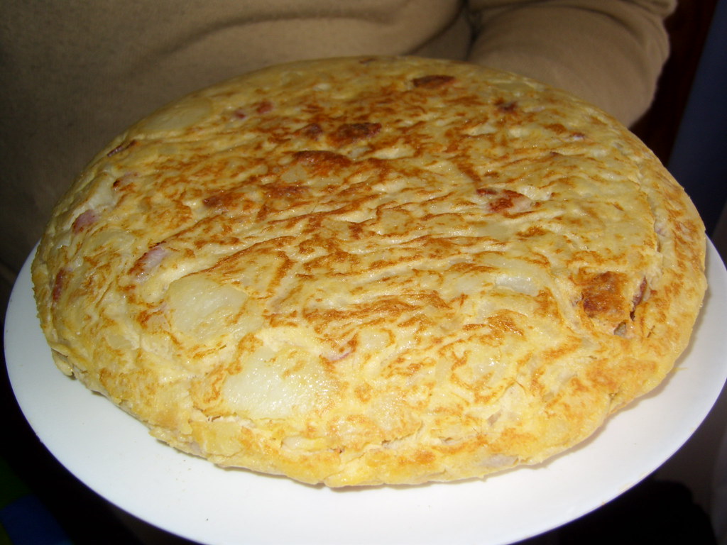 tortilla de patatas cebolla caramelizada