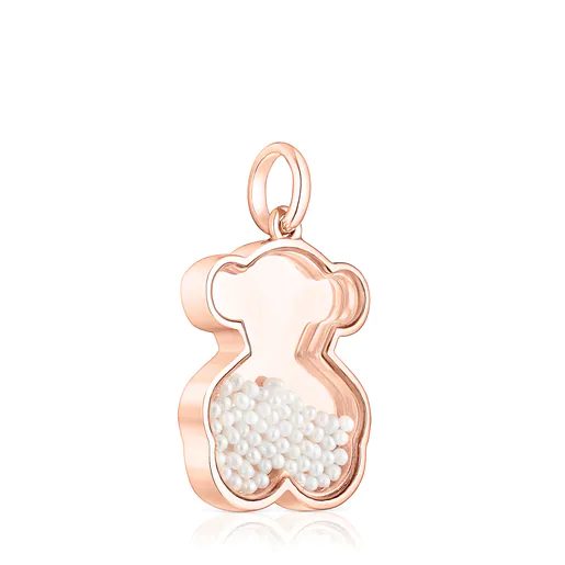 Colgante de plata vermeil rosa y perlas Areia