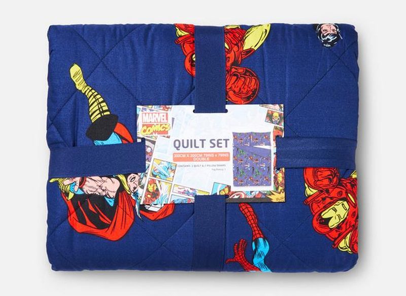 JUEGO DE COLCHA Y FUNDAS DE ALMOHADA MARVEL DE PRIMARK