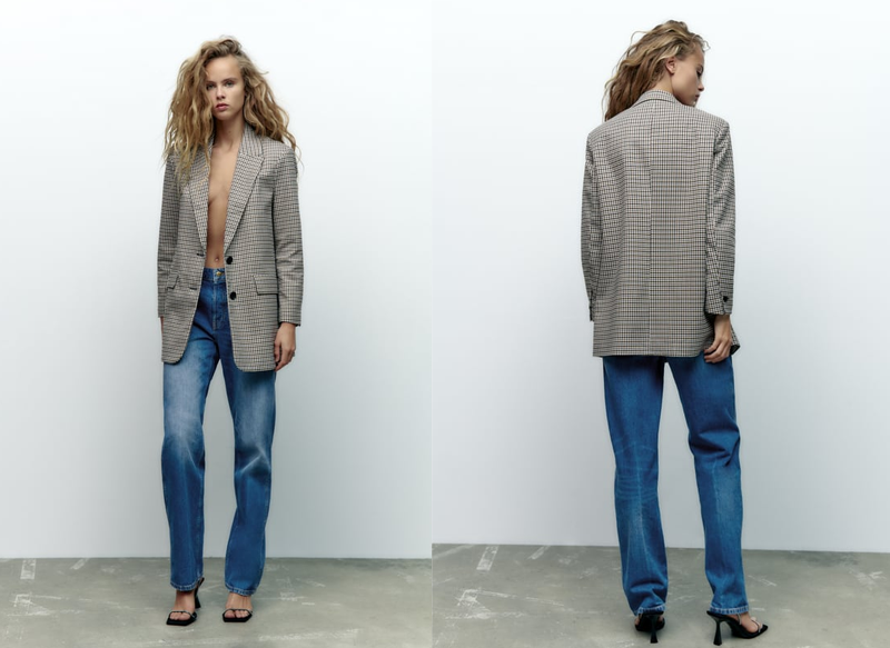 BLAZER LARGA PATA DE GALLO DE ZARA