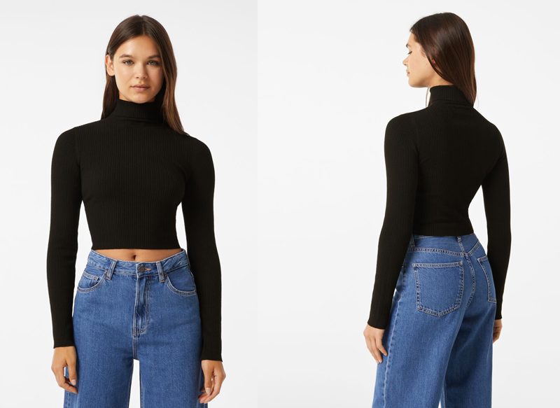 JERSEY RIB CUELLO ALTO DE BERSHKA