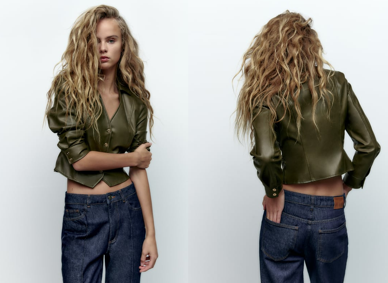 CAMISA ENTALLADA EFECTO PIEL DE ZARA