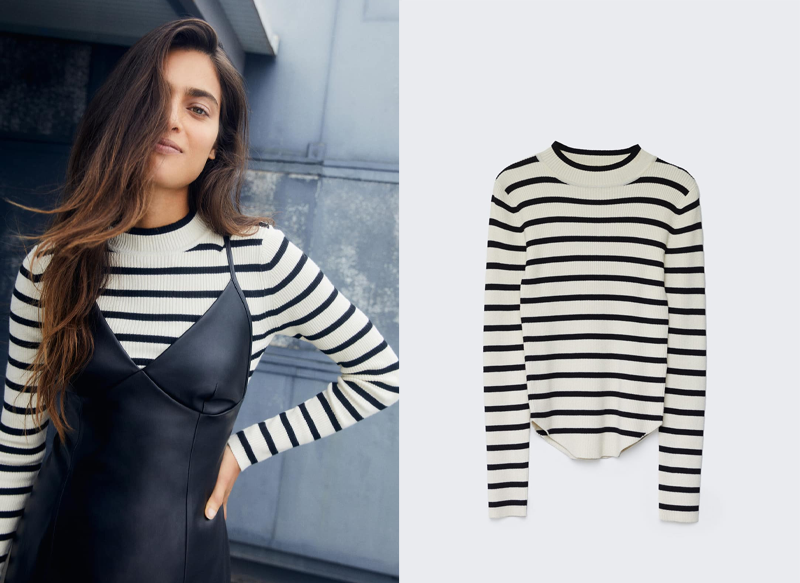 JERSEY SEMICISNE CURVA DE STRADIVARIUS