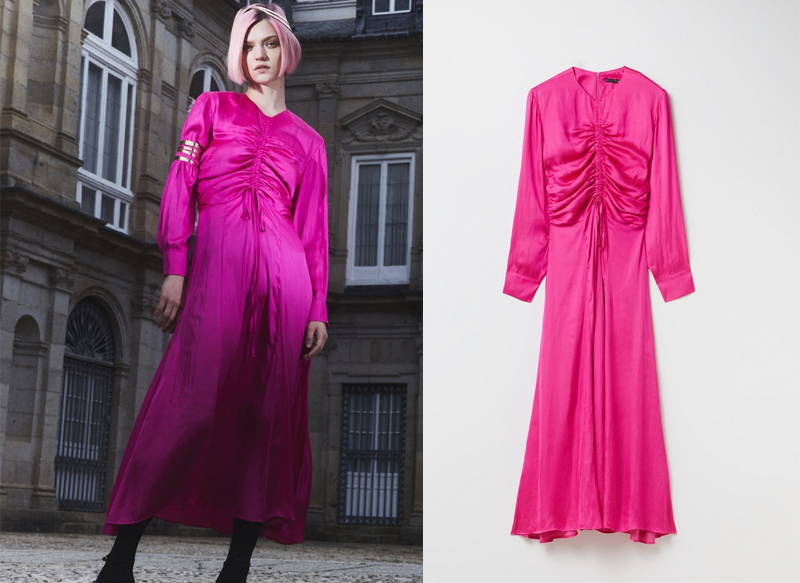 VESTIDO LISO FRUNCES DE SFERA