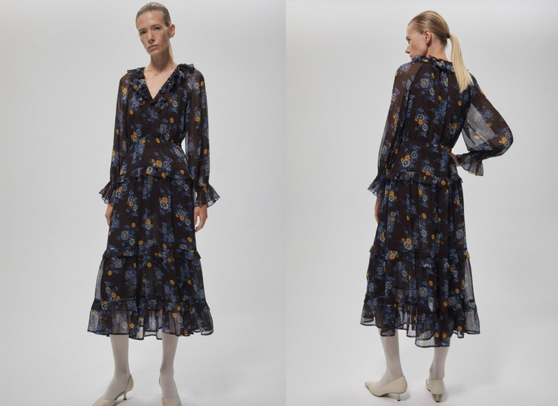 VESTIDO MIDI ESTAMPADO DE SFERA
