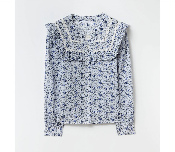 Blusa de mujer volantes puntilla el corte inglés