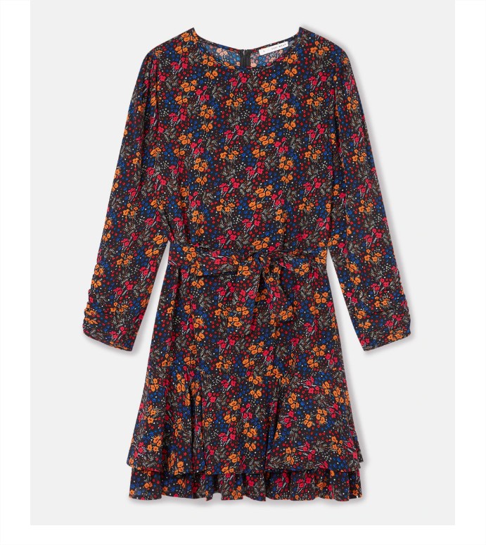 Vestido estampado con cinturón