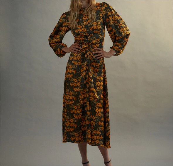 Vestido midi frunce el corte inglés