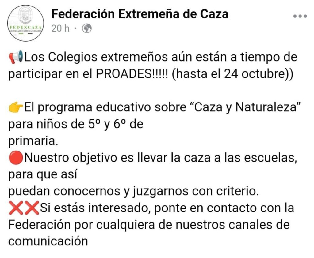 Los cazadores de Extremadura quieren dar un curso los estudiantes de 5º y 6º de primaria sobre matar animales 1 Moncloa caza 1 1 Moncloa