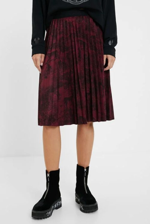 falda midi plisada