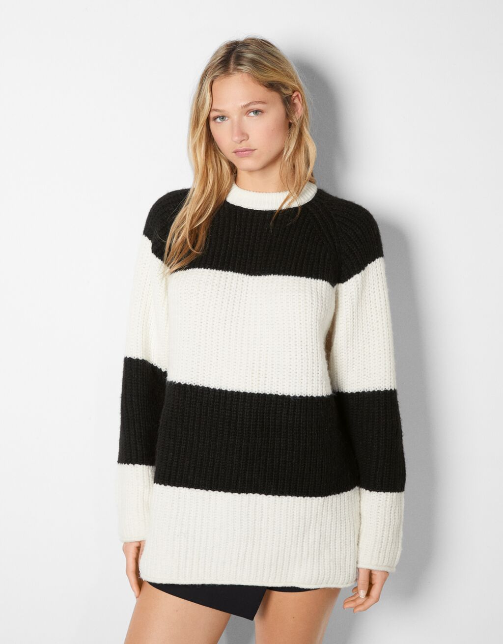 jersey oversize rayas bershka
