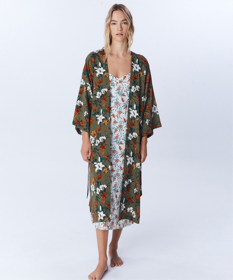 kimono flores sfera el corte ingles