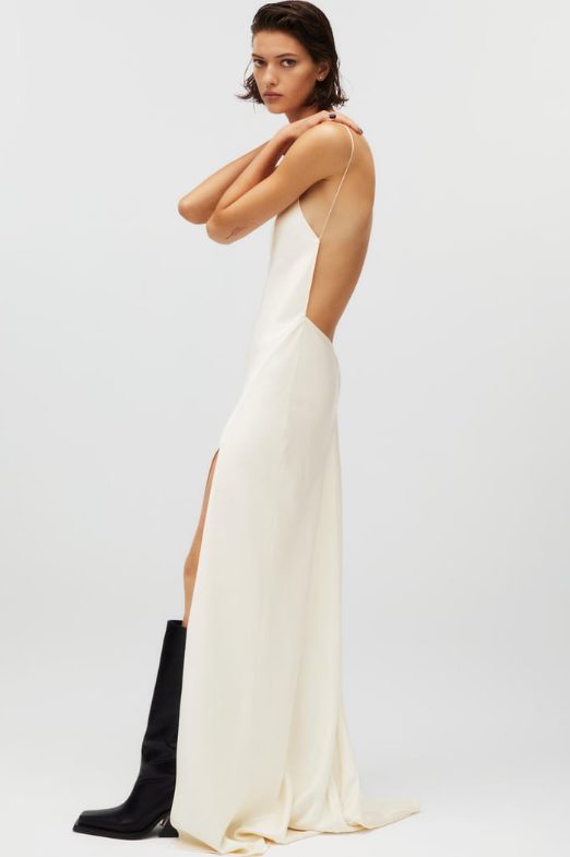 vestido satinado