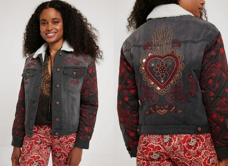 CHAQUETA VAQUERA OVERSIZE BIMATERIA