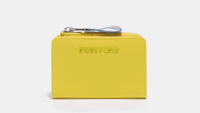 monedero rectangular nylon amarillo bimba y lola