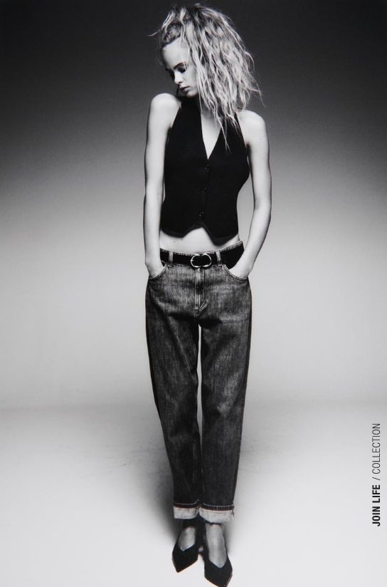 pantalon de zara relax fit con cinturon