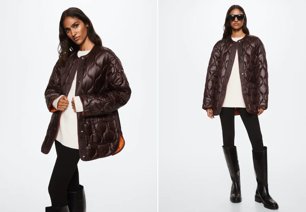 anorak acolchado oversize con diseno