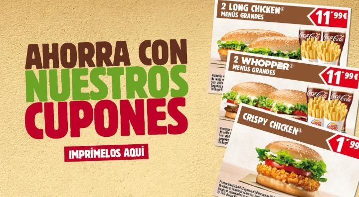 comer en burger king barato con cupones