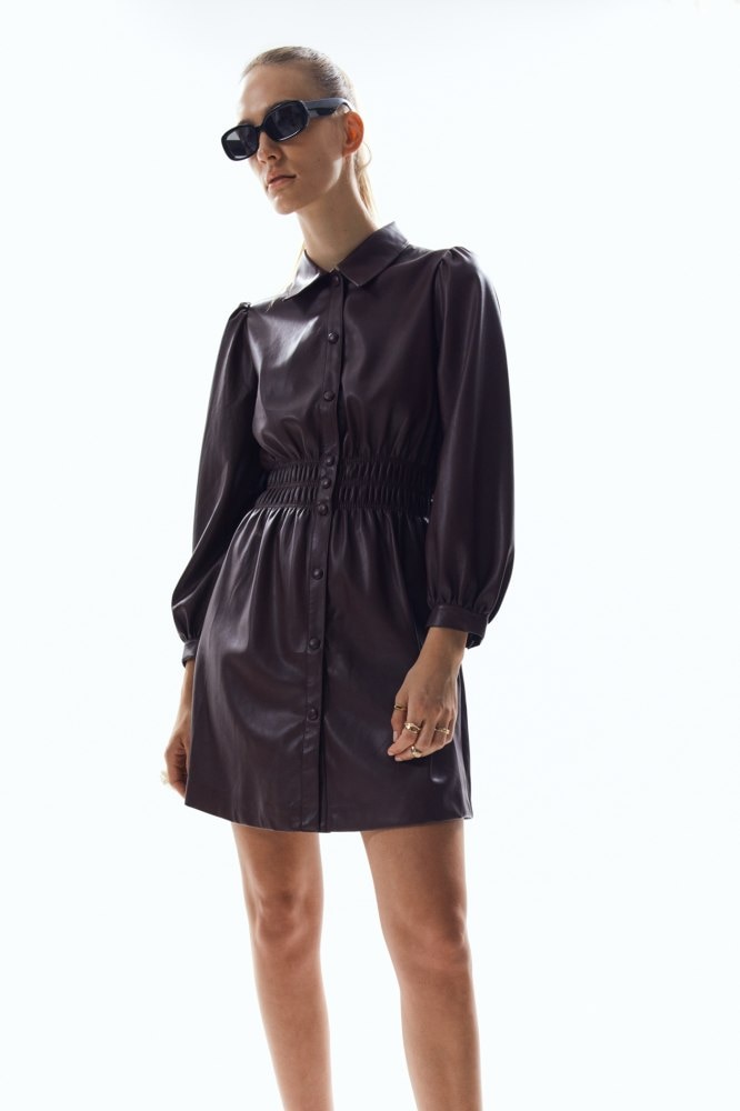vestido corto polipiel sfera
