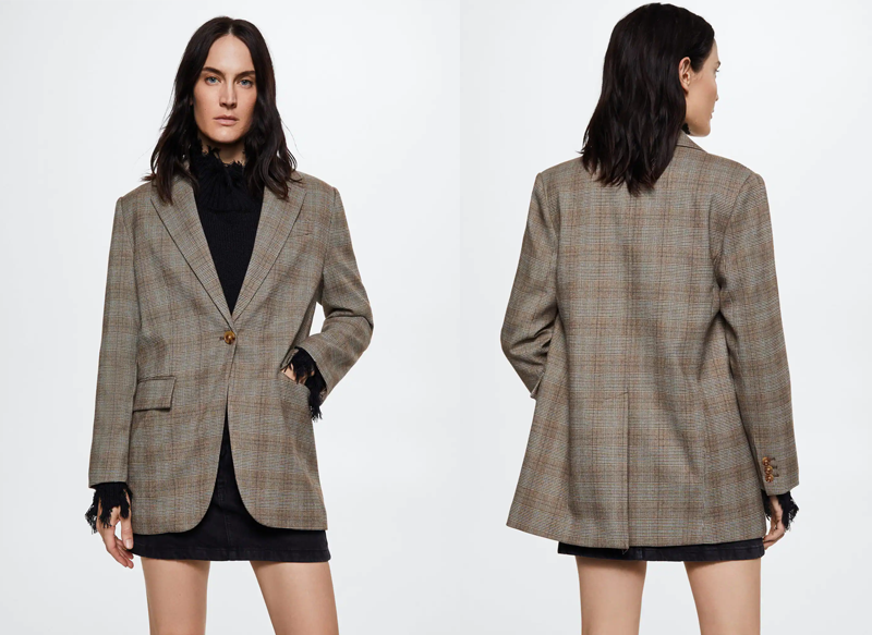 AMERICANA TRAJE CUADROS DE MANGO