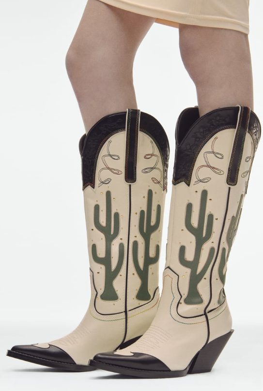 bota cowboy cactus zara