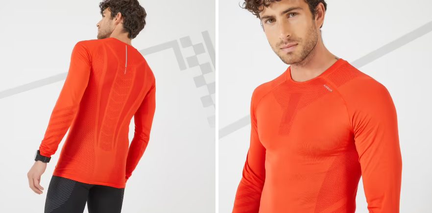 camiseta termica manga larga naranja