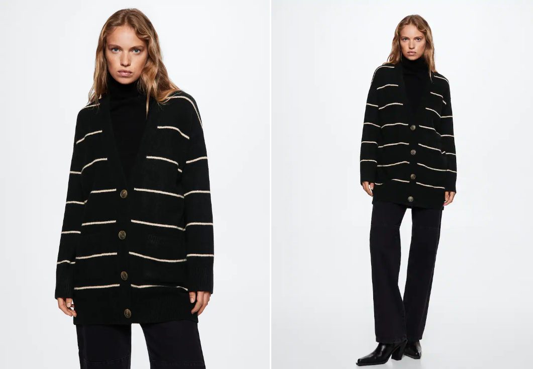 cardigan rayas botones