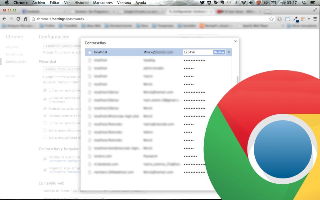 contrasena chrome
