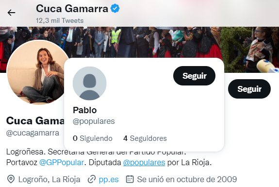 Cuca Gamarra no sabe cuáles son sus cuentas oficiales de Twitter 1 Moncloa cuca Moncloa