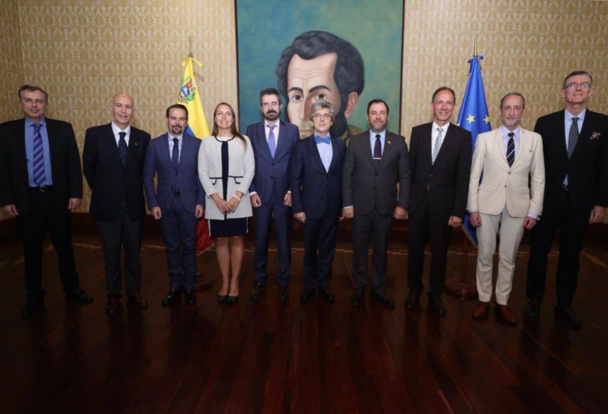Canciller de Venezuela Yván Gil con embajadores de la Unión Europea.